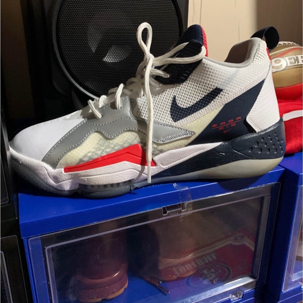 Nike Men Air Jordan Zoom 92’ Olympic White and Black basketball Sneakers